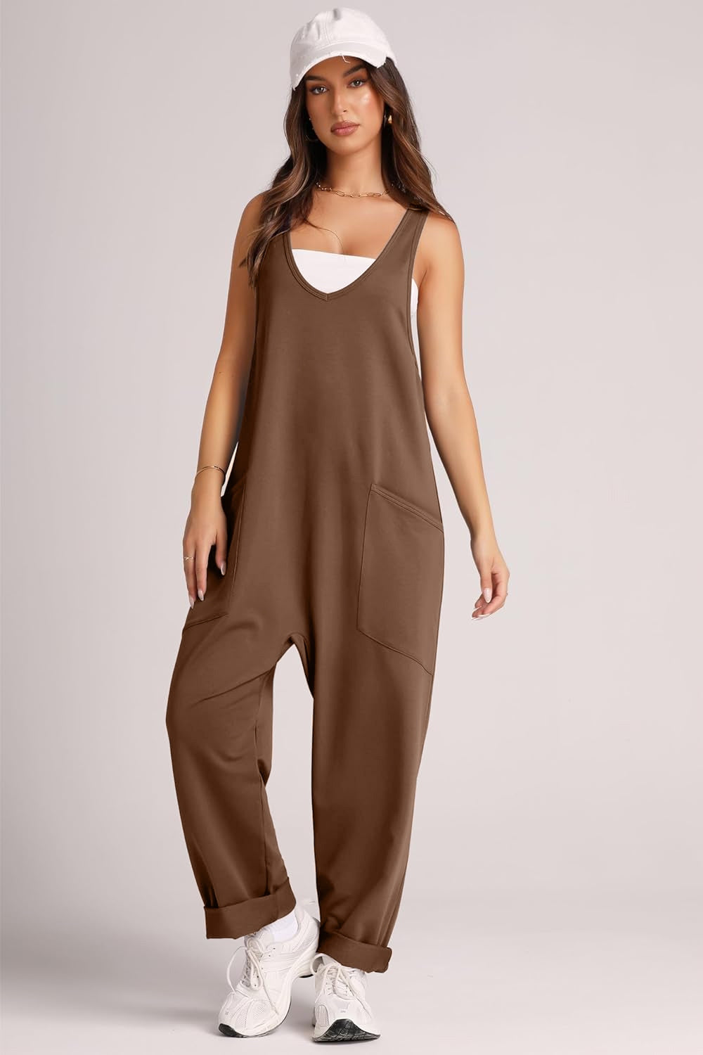 Sunset and Swim  Wide Strap Jumpsuit with Pockets Sunset and Swim   