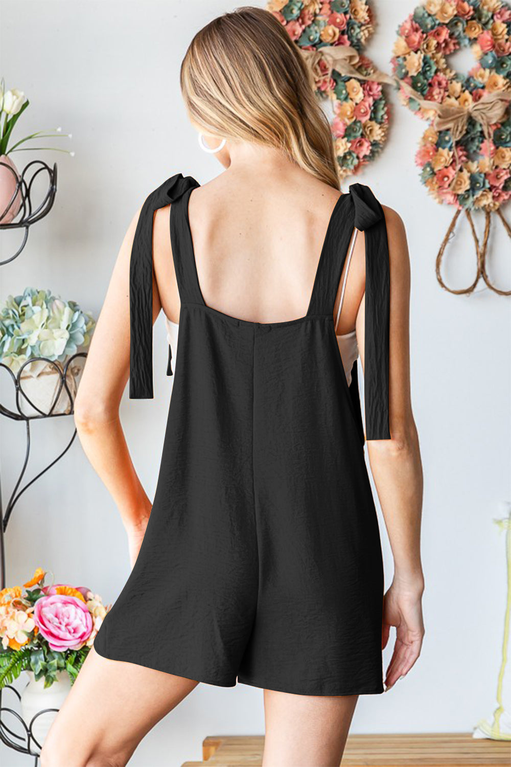 Heimish Full Size Sleeveless Romper with Pockets Sunset and Swim   