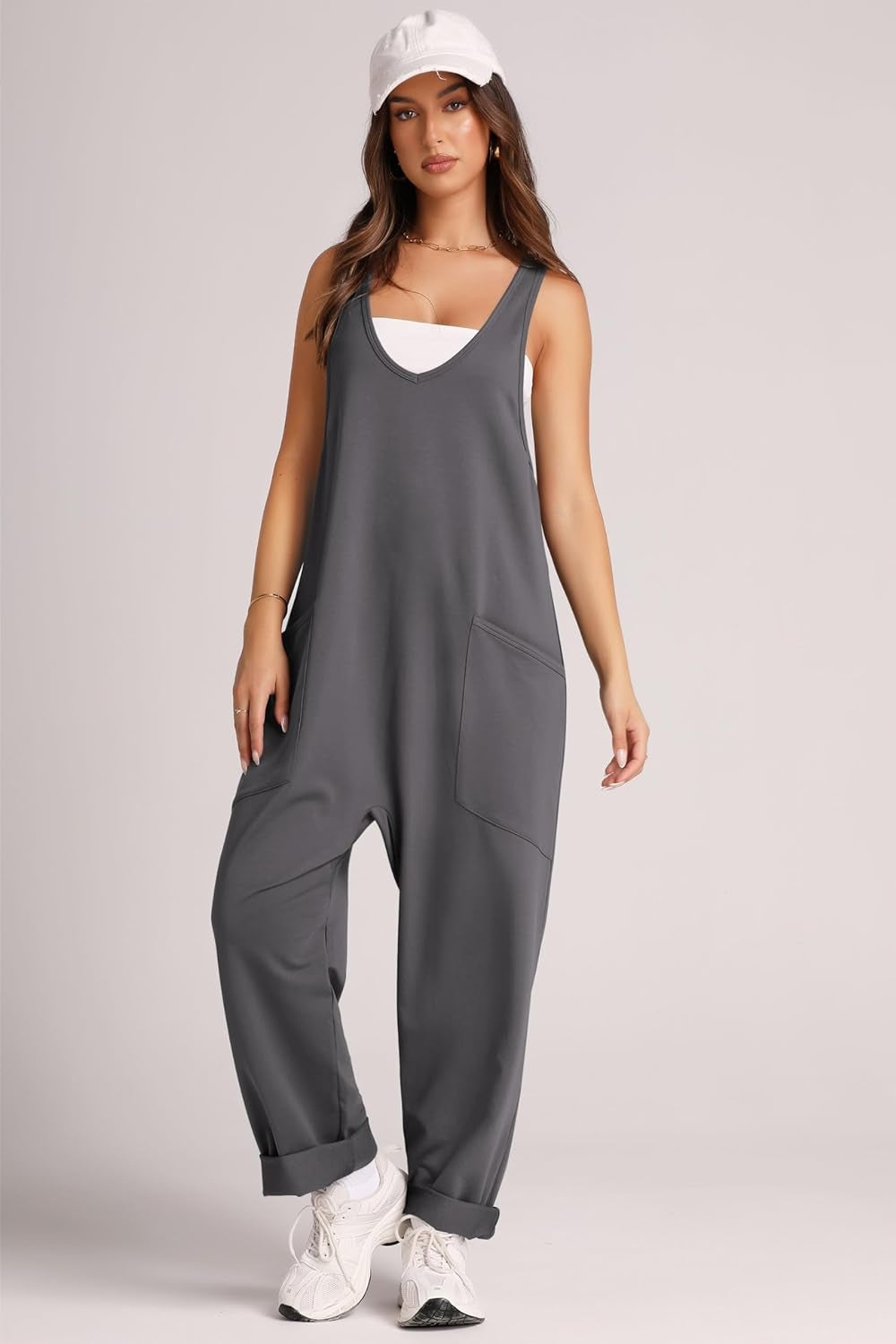 Sunset and Swim  Wide Strap Jumpsuit with Pockets Sunset and Swim   