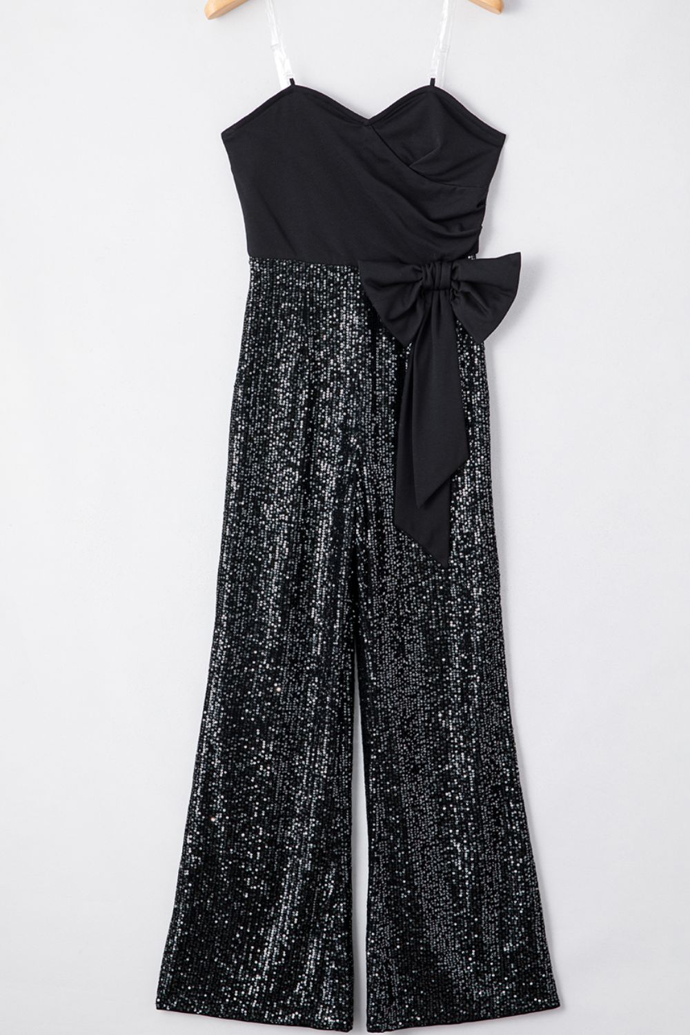 Bow Sequin Wide Leg Jumpsuit Sunset and Swim   