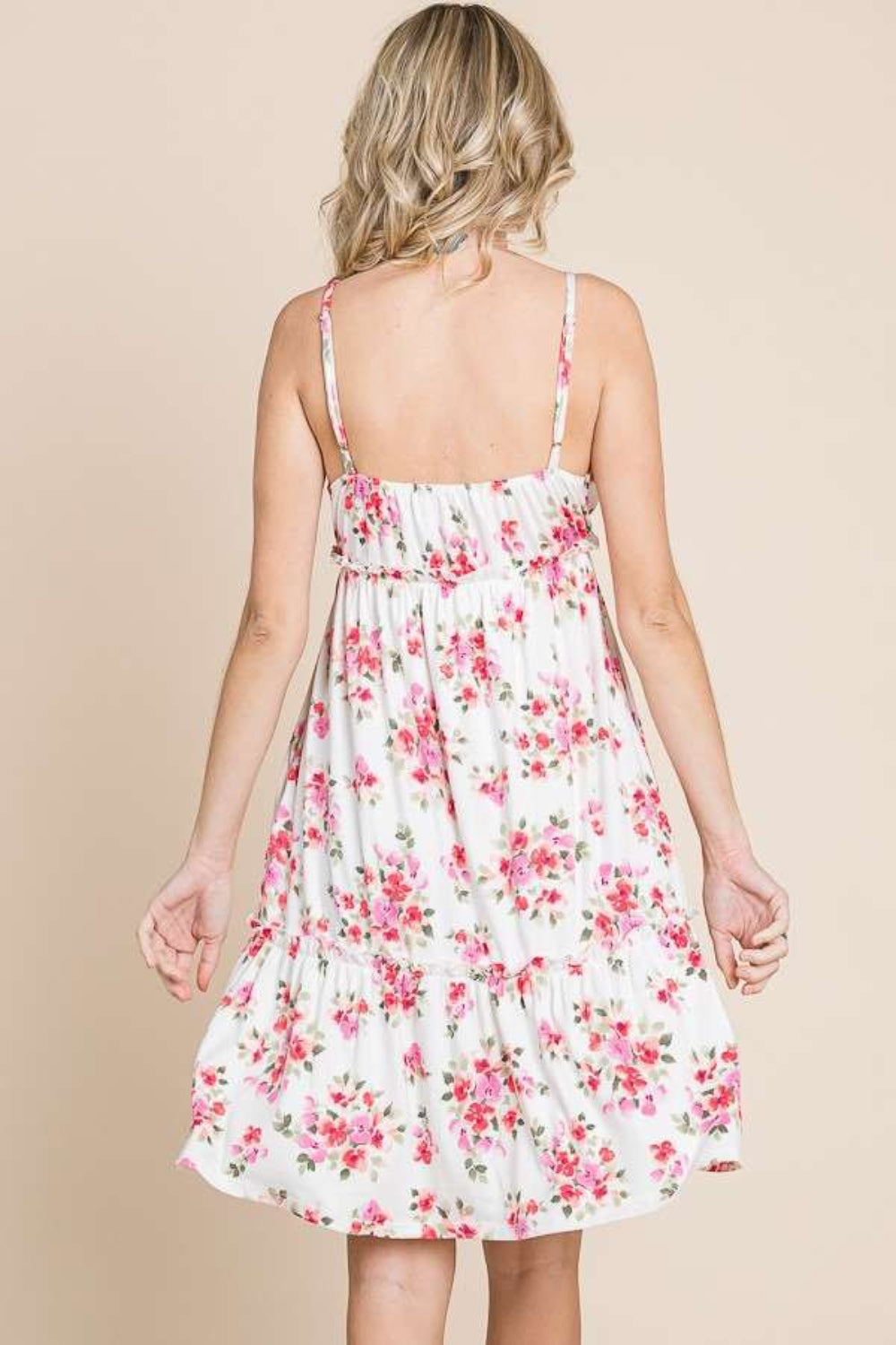 Sunset and Swim  Full Size Floral Frill Cami Dress Sunset and Swim   