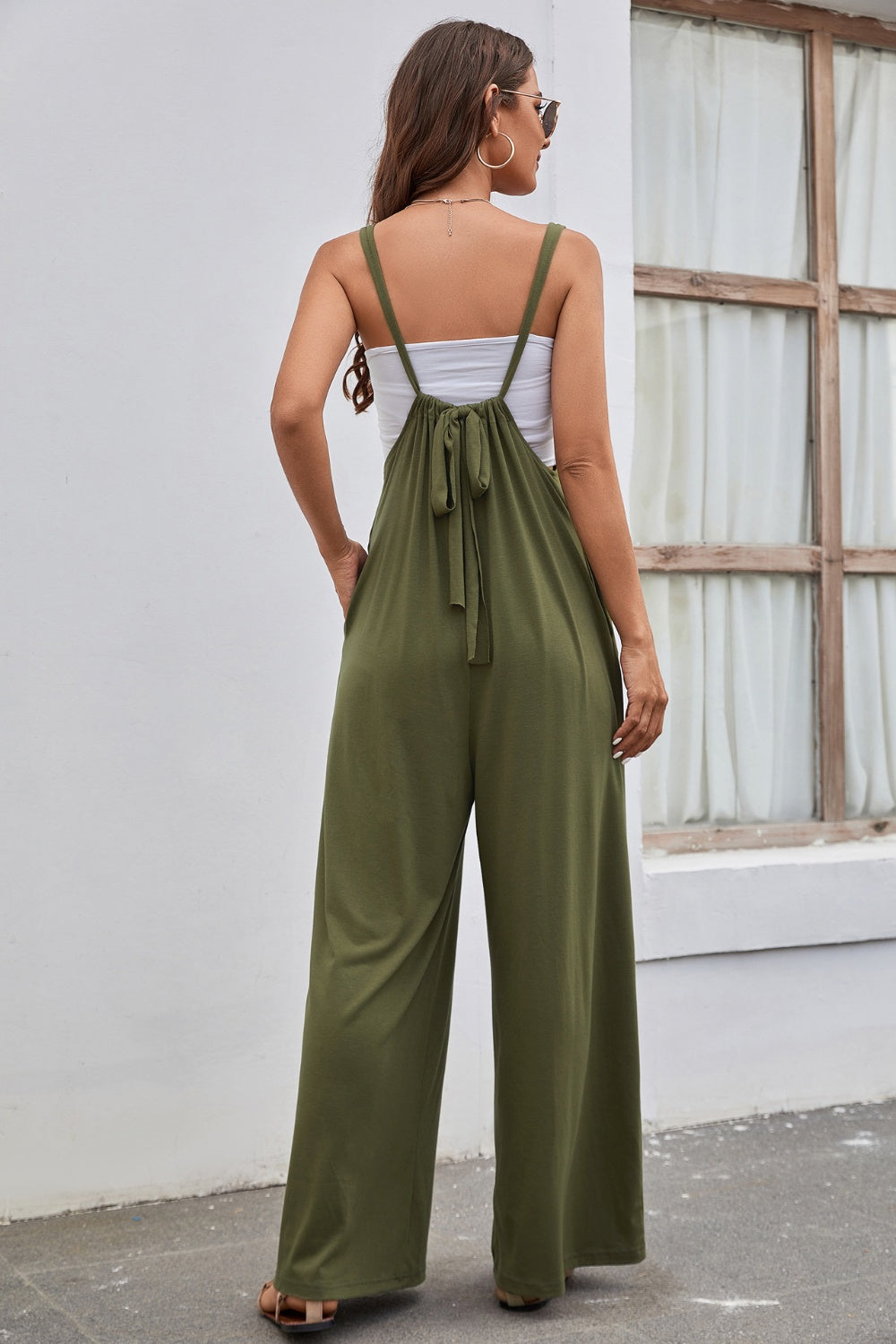 Sunset and Swim Tied Spaghetti Strap Wide Leg Jumpsuit Sunset and Swim   