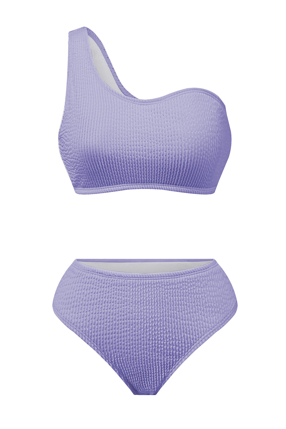 Single Shoulder Bikini Set Sunset and Swim Lavender S 