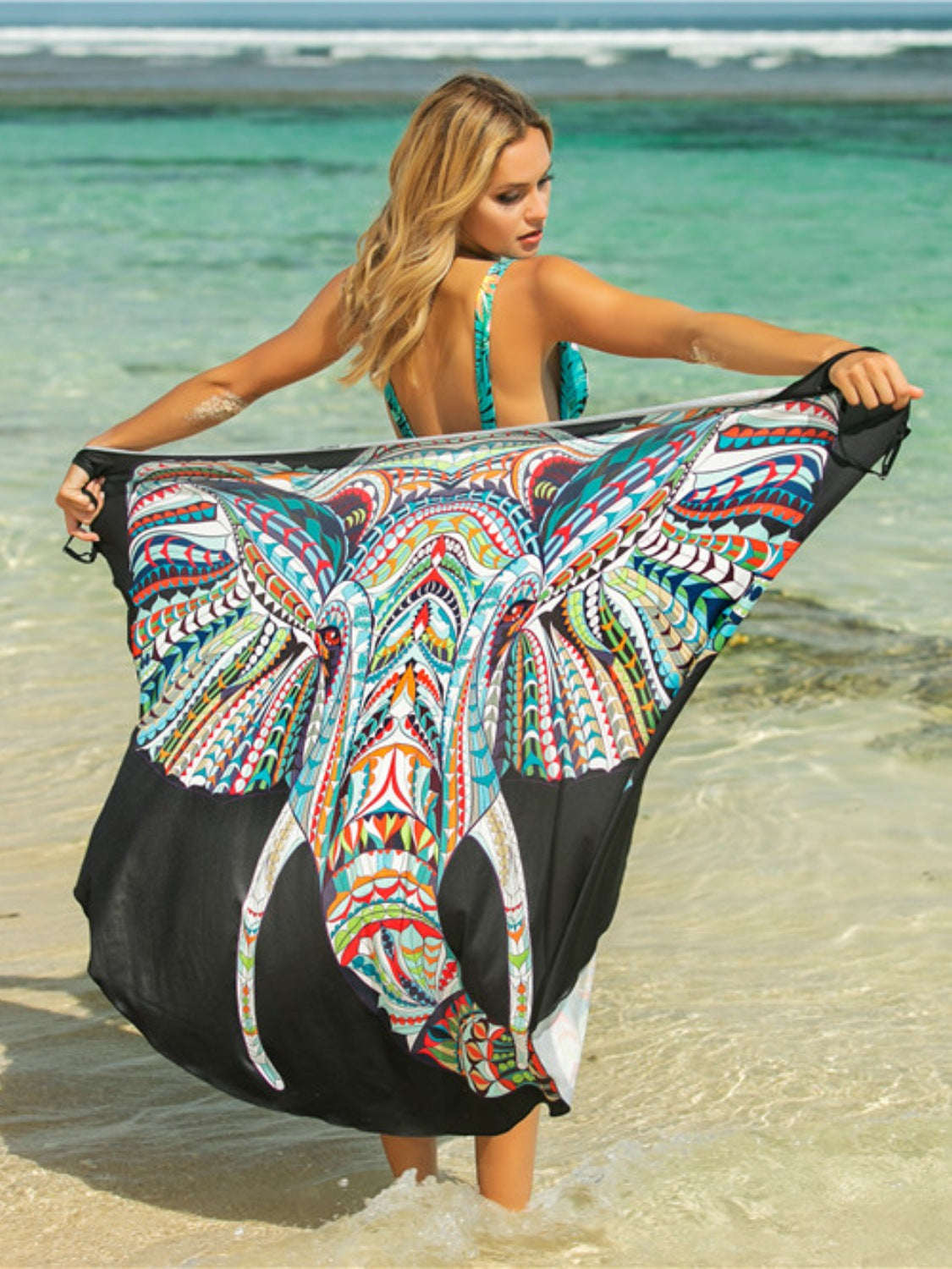 Sunset Vacation  Printed Spaghetti Strap Cover Up  Sunset and Swim Multicolor One Size 