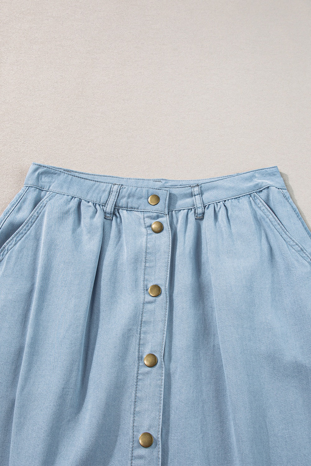 Snap Down High Waist Denim Skirt Sunset and Swim   