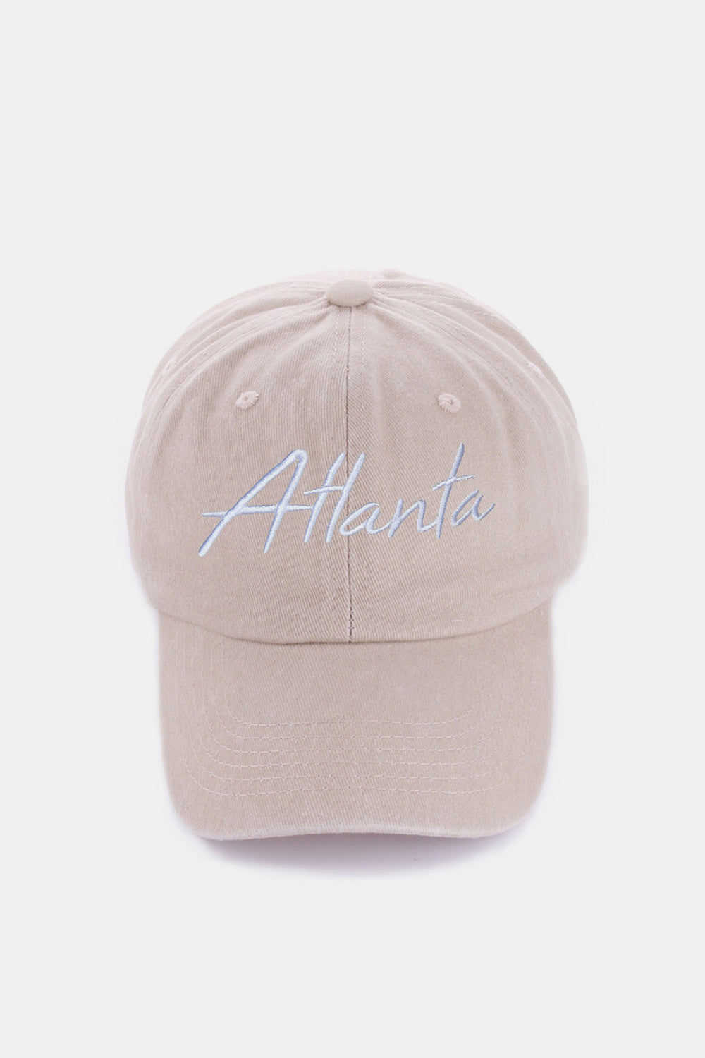 Zenana Washed ATLANTA Embroidered Baseball Cap Sunset and Swim Atlanta Ash Mocha One Size 