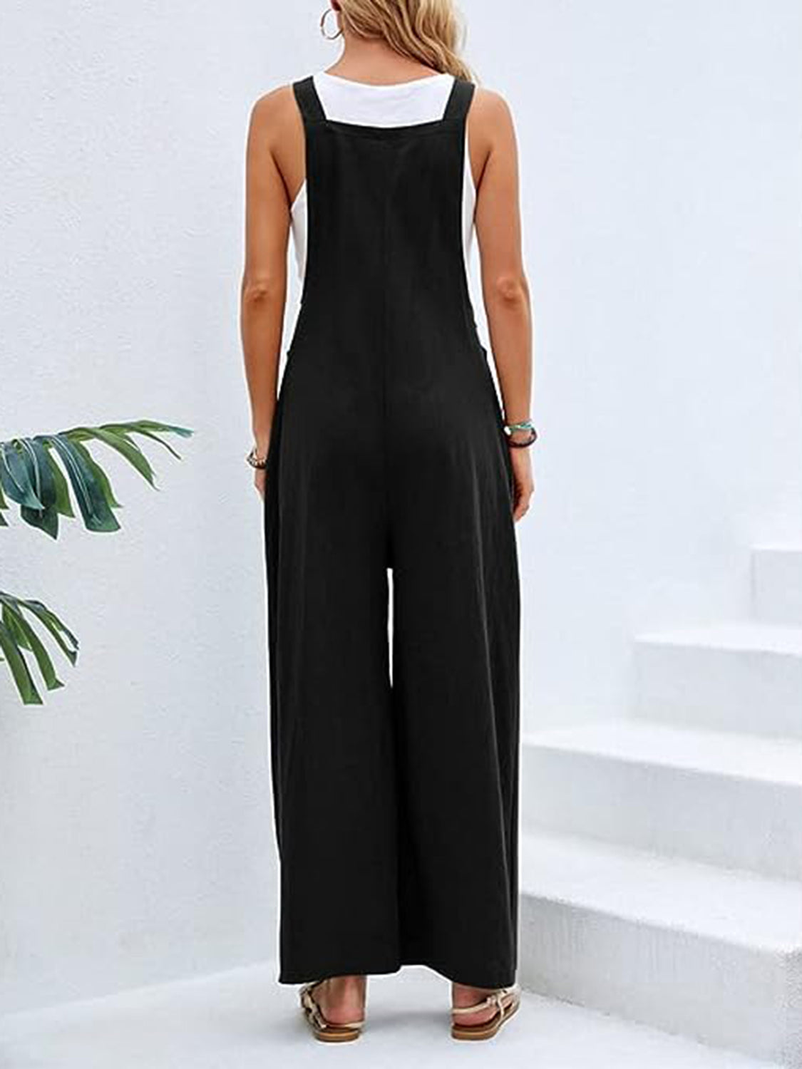 Full Size Wide Leg Overalls with Pockets Sunset and Swim   