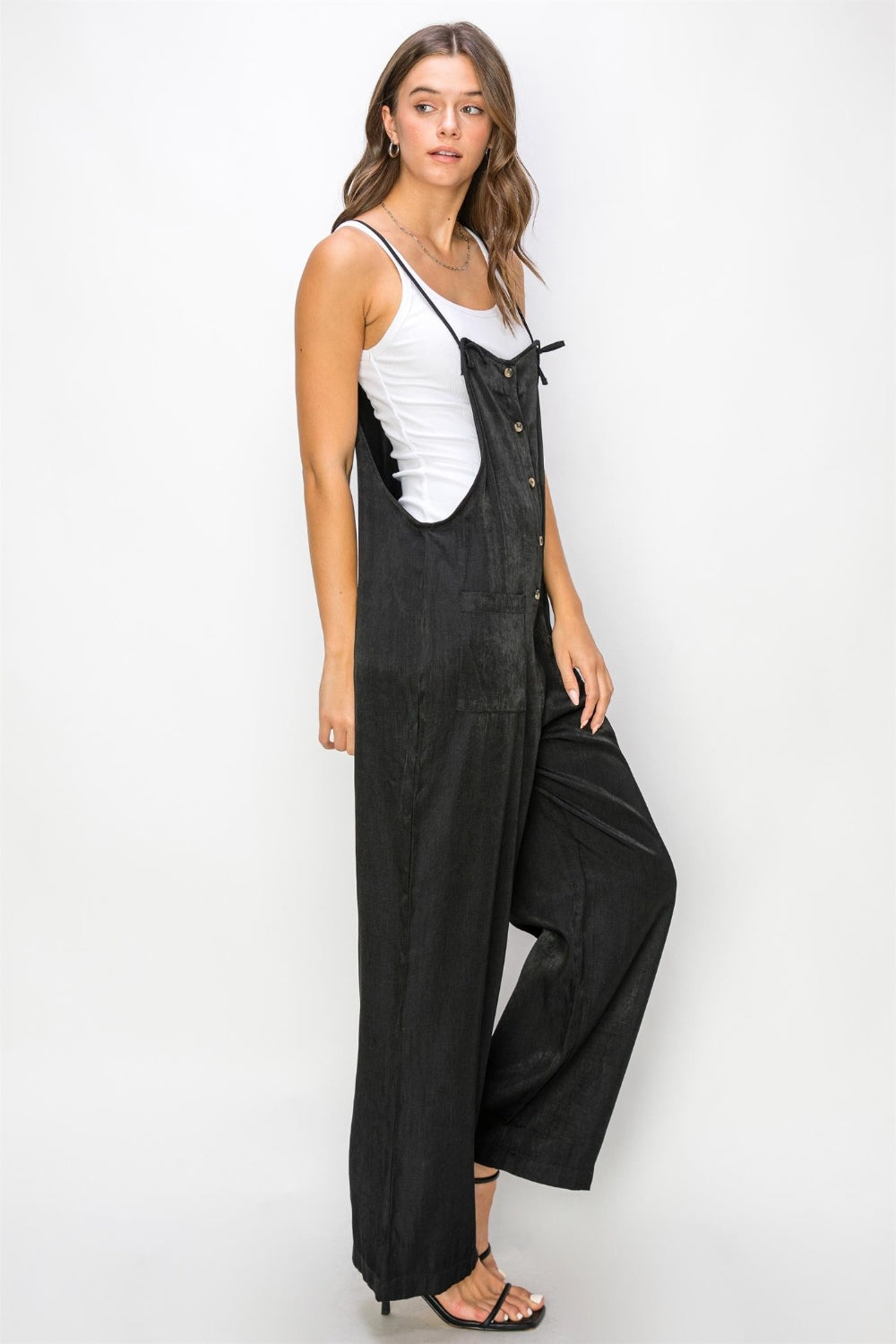 HYFVE Half Button Sleeveless Straight Jumpsuit Sunset and Swim   