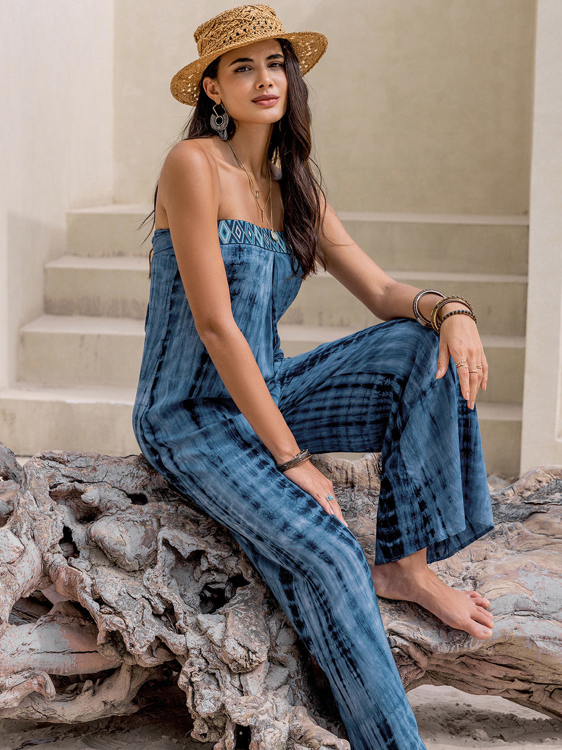 Tied Tube Wide Leg Jumpsuit Sunset and Swim   