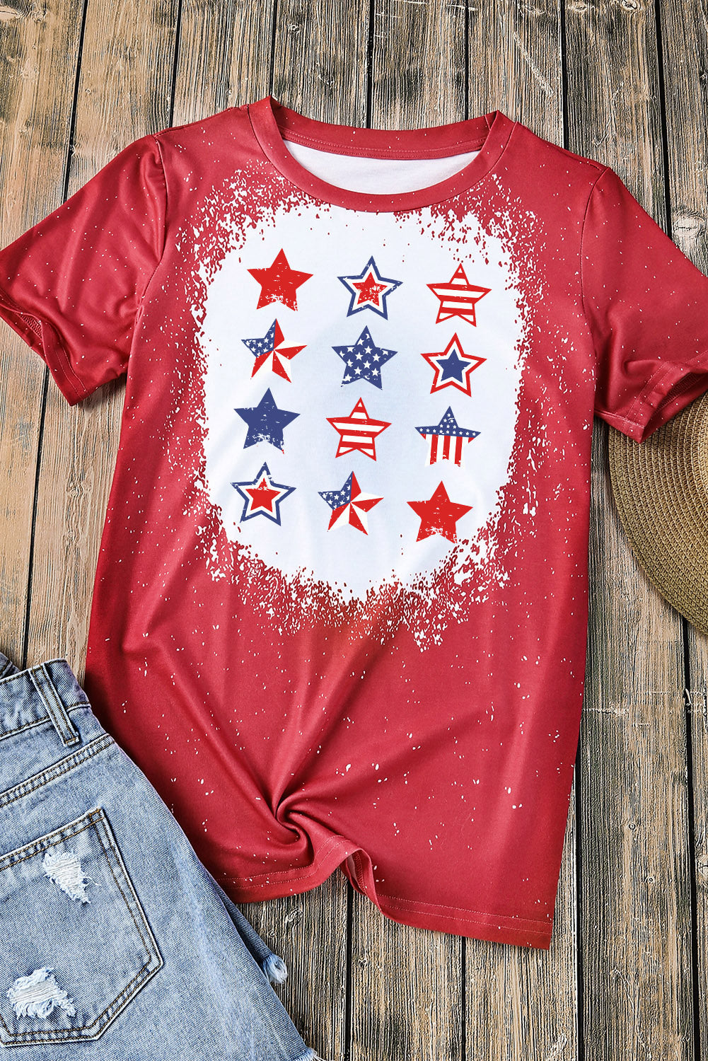 Star and Stripe Graphic Short Sleeve Tee Sunset and Swim   