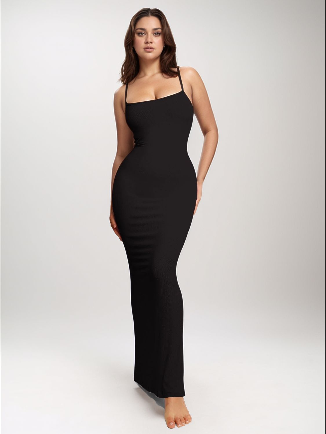 Basic Bae Built-In Shapewear Sleeveless Maxi Dress Sunset and Swim Black S 