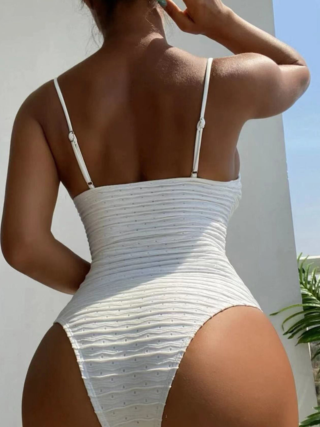 Sweetheart Neck Spaghetti Strap One-Piece Swimwear Sunset and Swim   