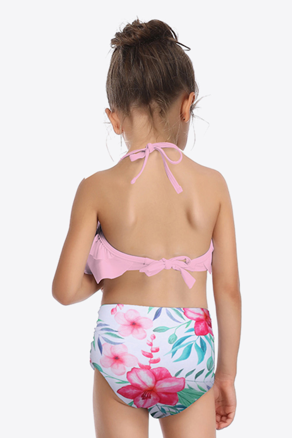 Sunset Vacation  Printed Layered Halter Neck Two-Piece Swim Set I Kids Swimwear  Sunset and Swim   