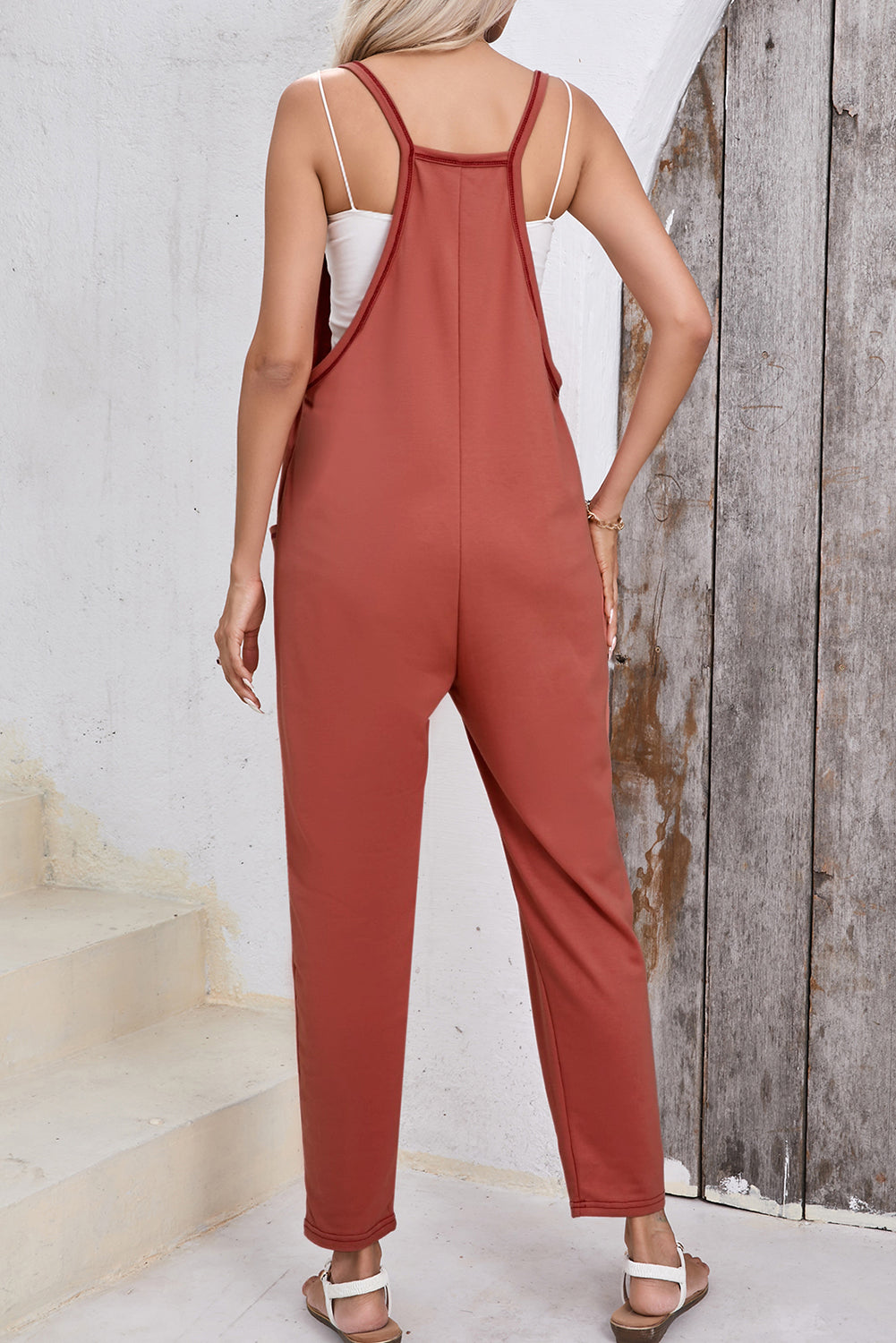 Sunset and Swim  Scoop Neck Spaghetti Strap Jumpsuit Sunset and Swim   