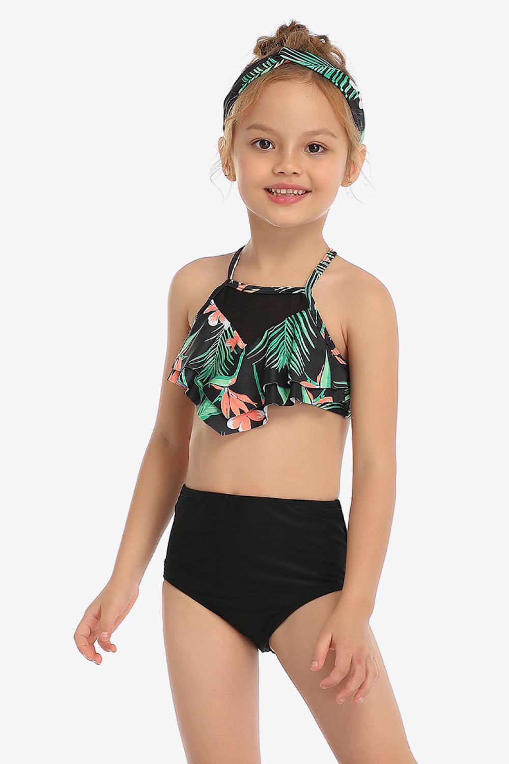 Sunset Vacation  Botanical Print Ruffled Two-Piece Swim Set I Kids Swimwear  Sunset and Swim   