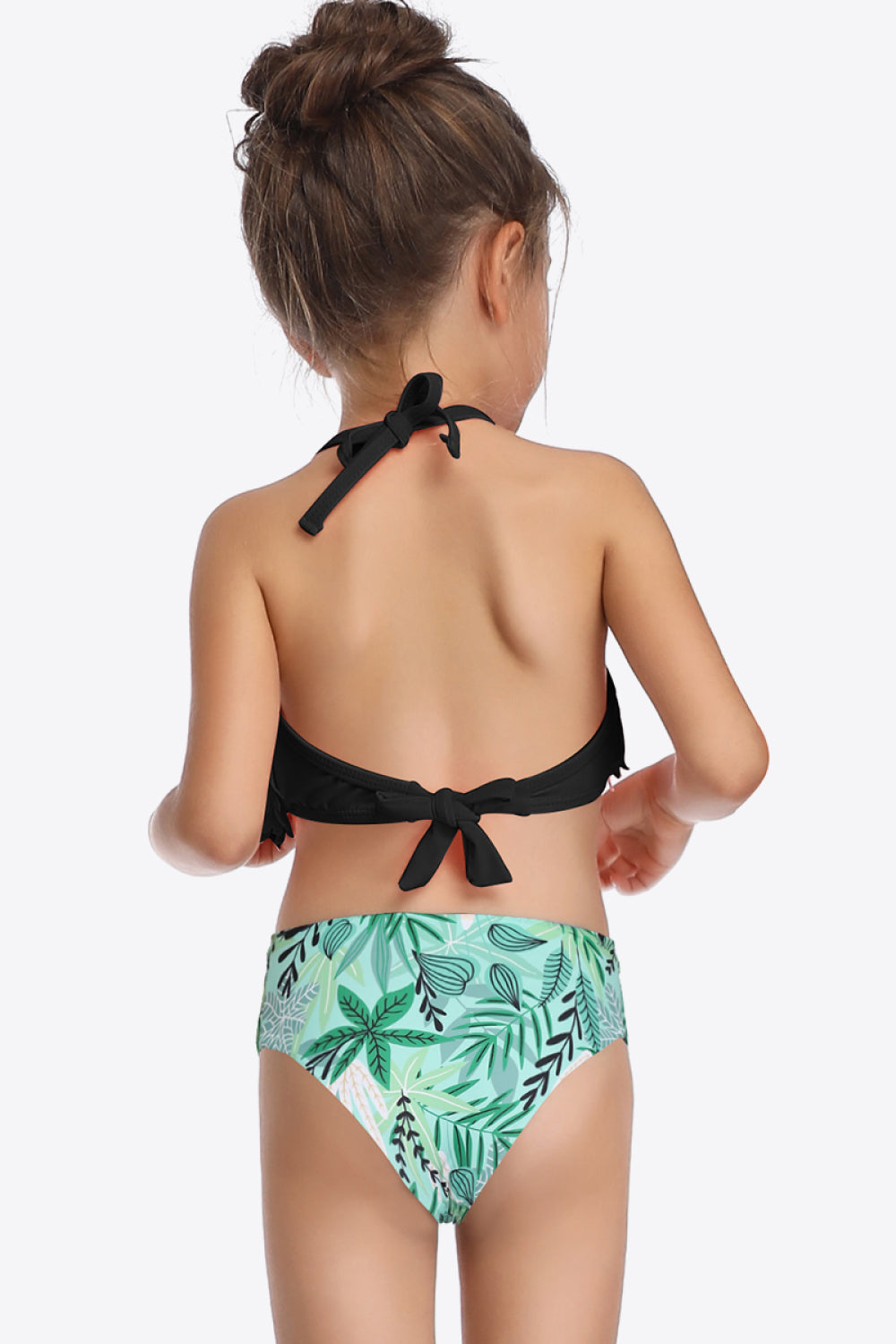 Sunset Vacation  Printed Halter Neck Fringed Two-Piece Swim Set I Kids Swimwear Sunset and Swim   