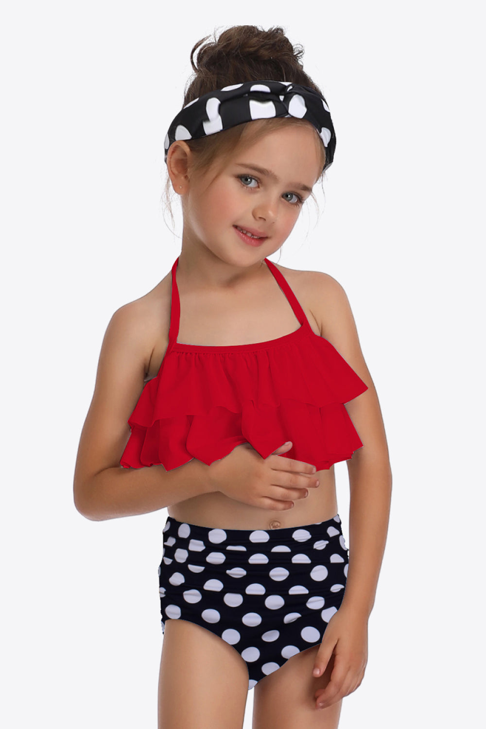 Sunset Vacation  Printed Layered Halter Neck Two-Piece Swim Set I Kids Swimwear Sunset and Swim   