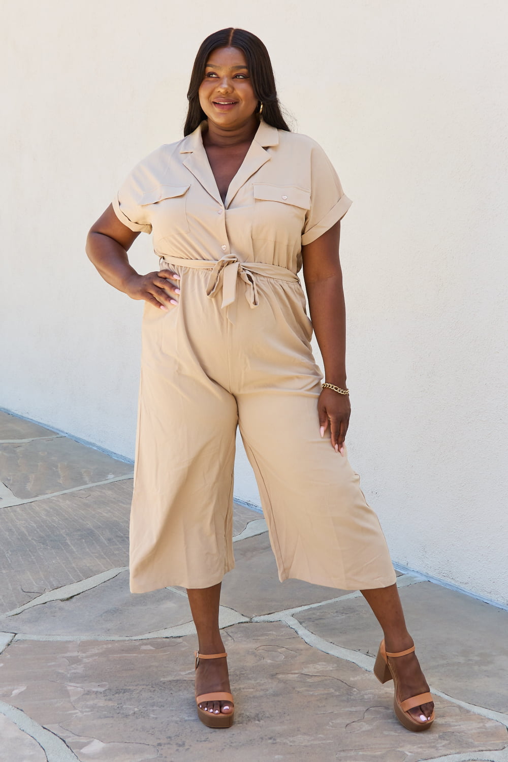 Petal Dew All In One Plus Size Solid Jumpsuit Sunset and Swim   