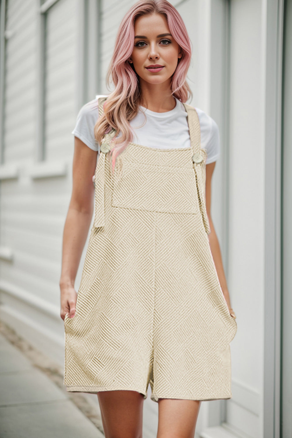 Textured Overall with Pockets Sunset and Swim   