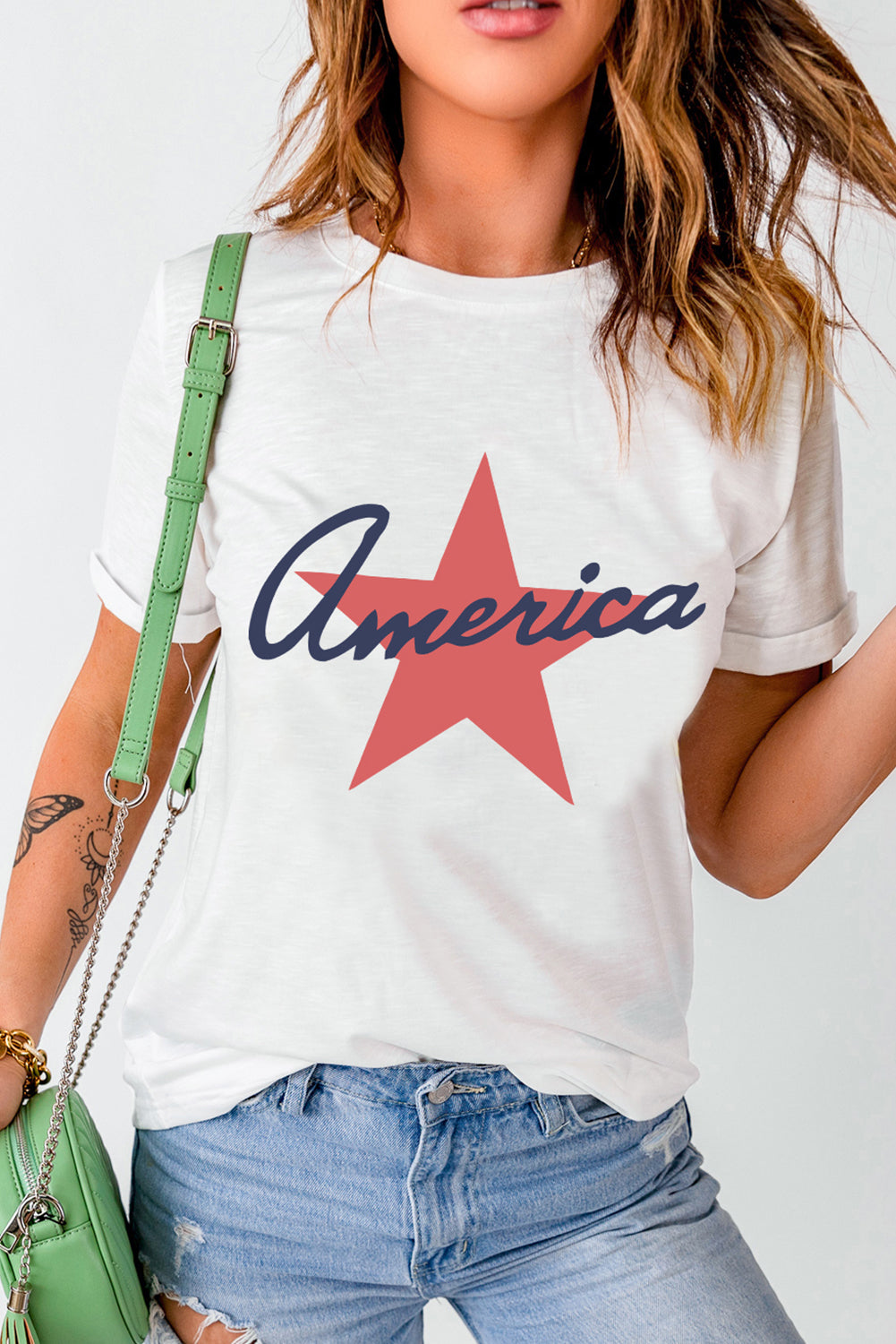 Star Round Neck Short Sleeve T-Shirt Sunset and Swim   