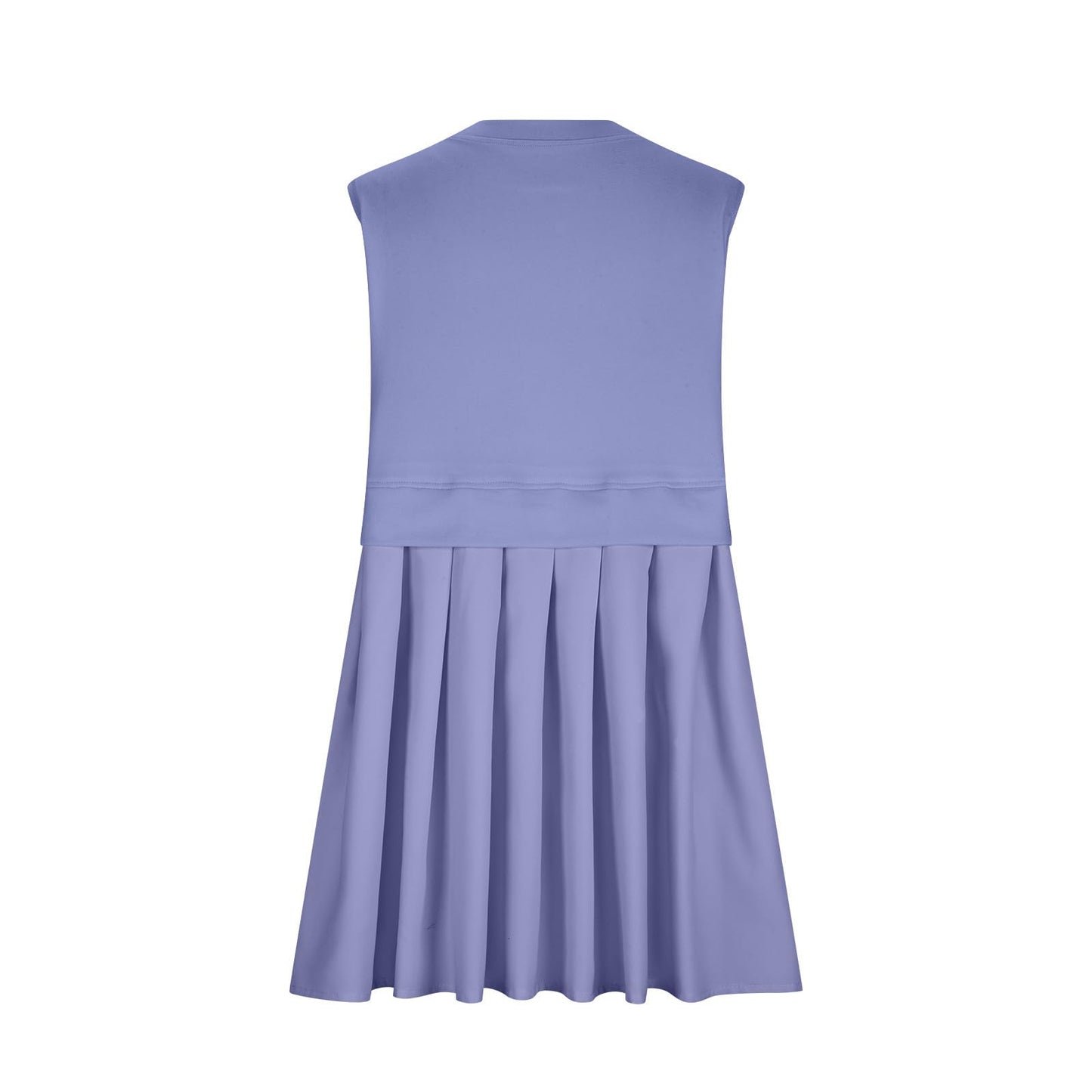 Pleated Round Neck Sleeveless Mini Dress Sunset and Swim   