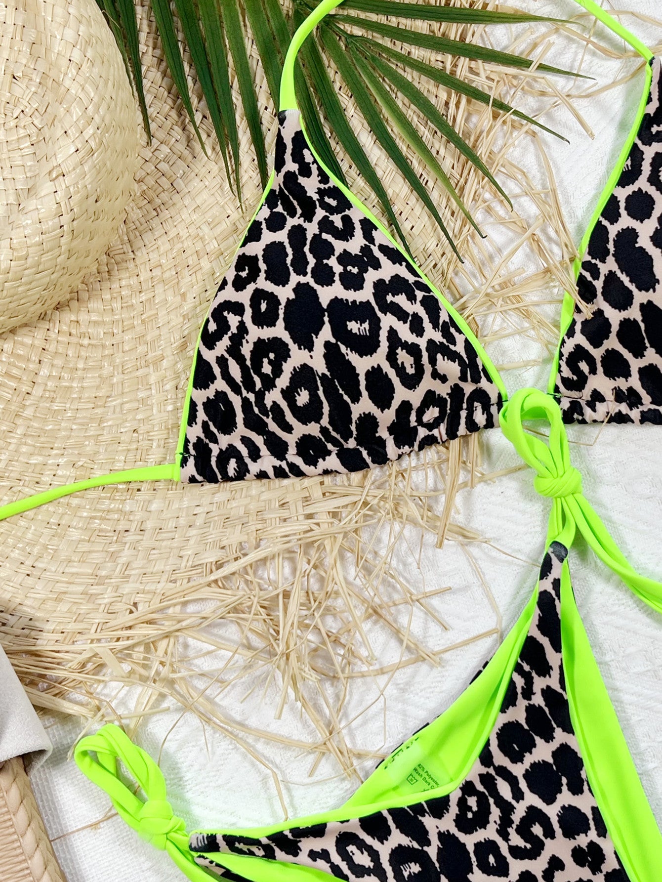 Leopard Print Halter Neck Tie Side Bikini Set  Sunset and Swim   