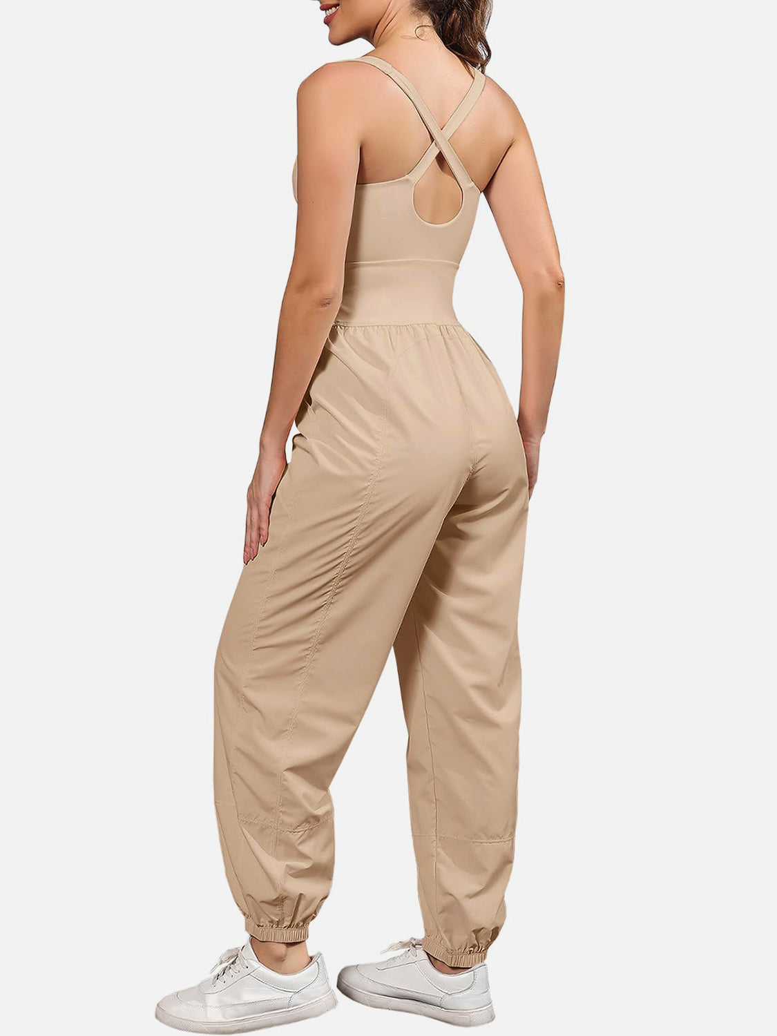 Sunset Vacation Cutout Scoop Neck Wide Strap Jumpsuit Sunset and Swim   