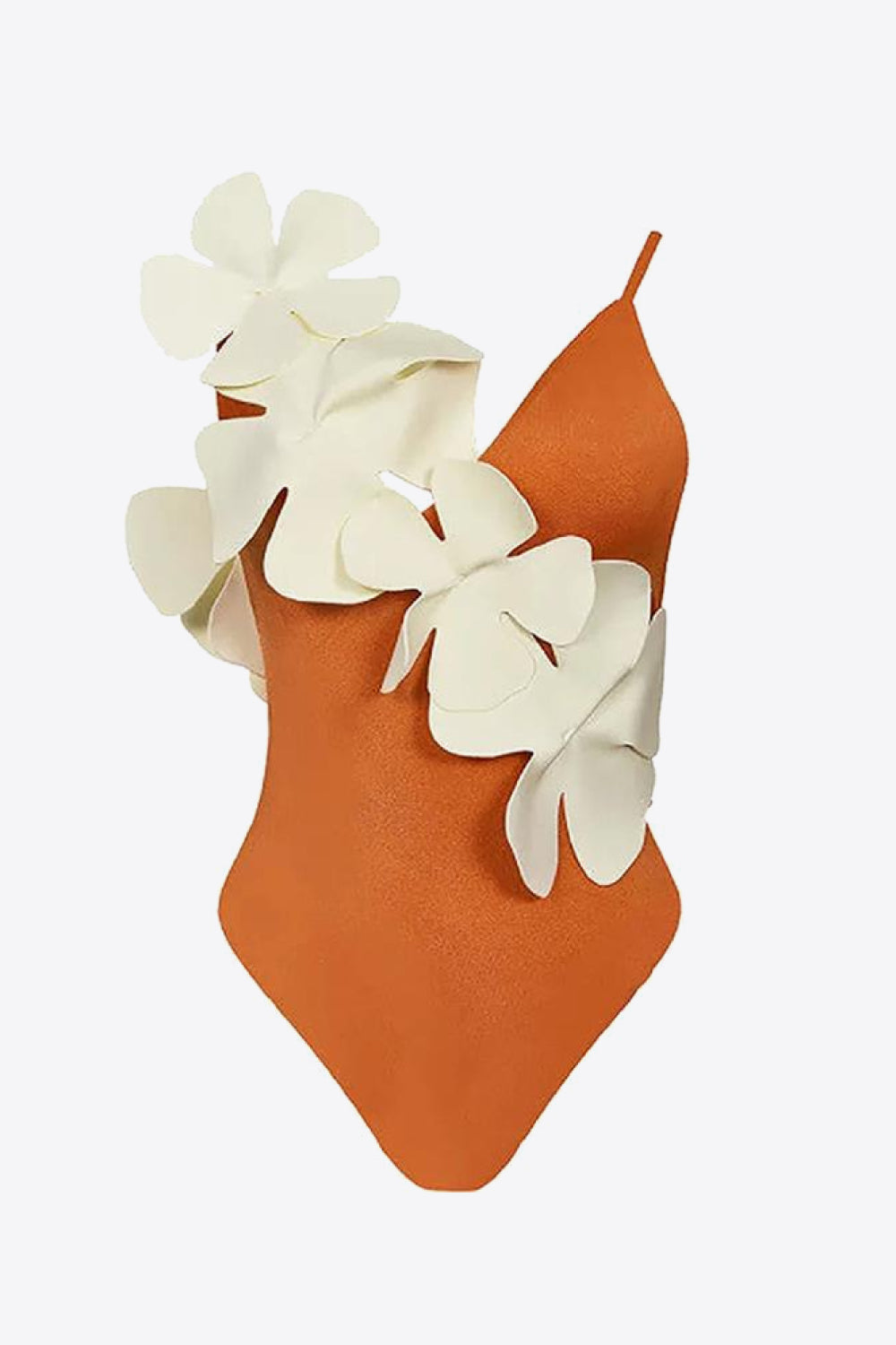 Flower Contrast One-Piece Swimsuit  Sunset and Swim Orange S 