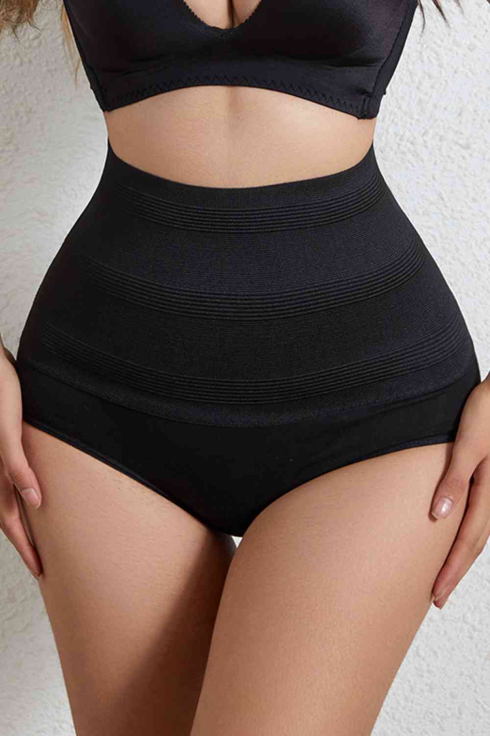 Ribbed Pull-On Shaping Shorts Sunset and Swim Black S 