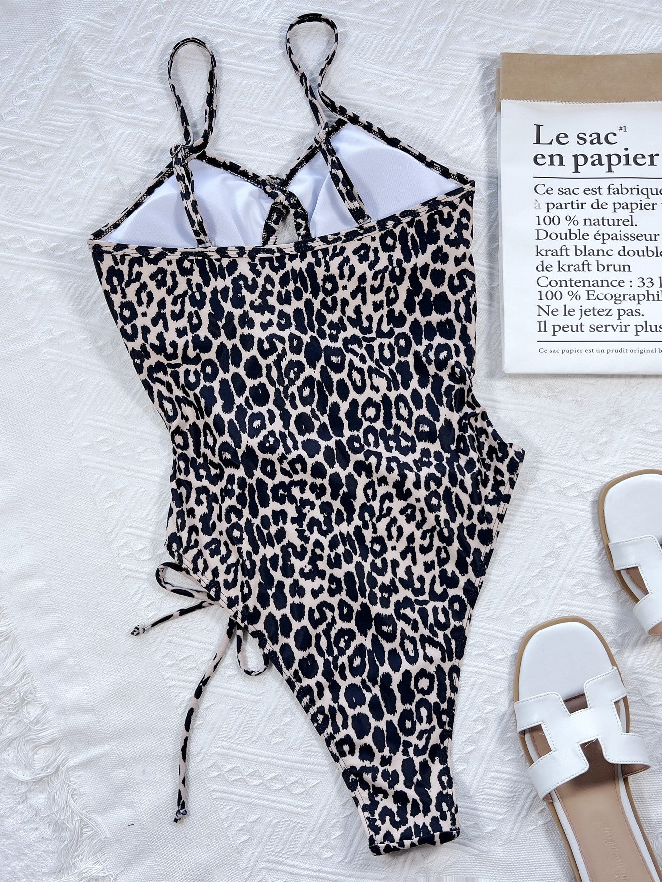 Leopard Cutout Tied One-Piece Swimsuit  Sunset and Swim   