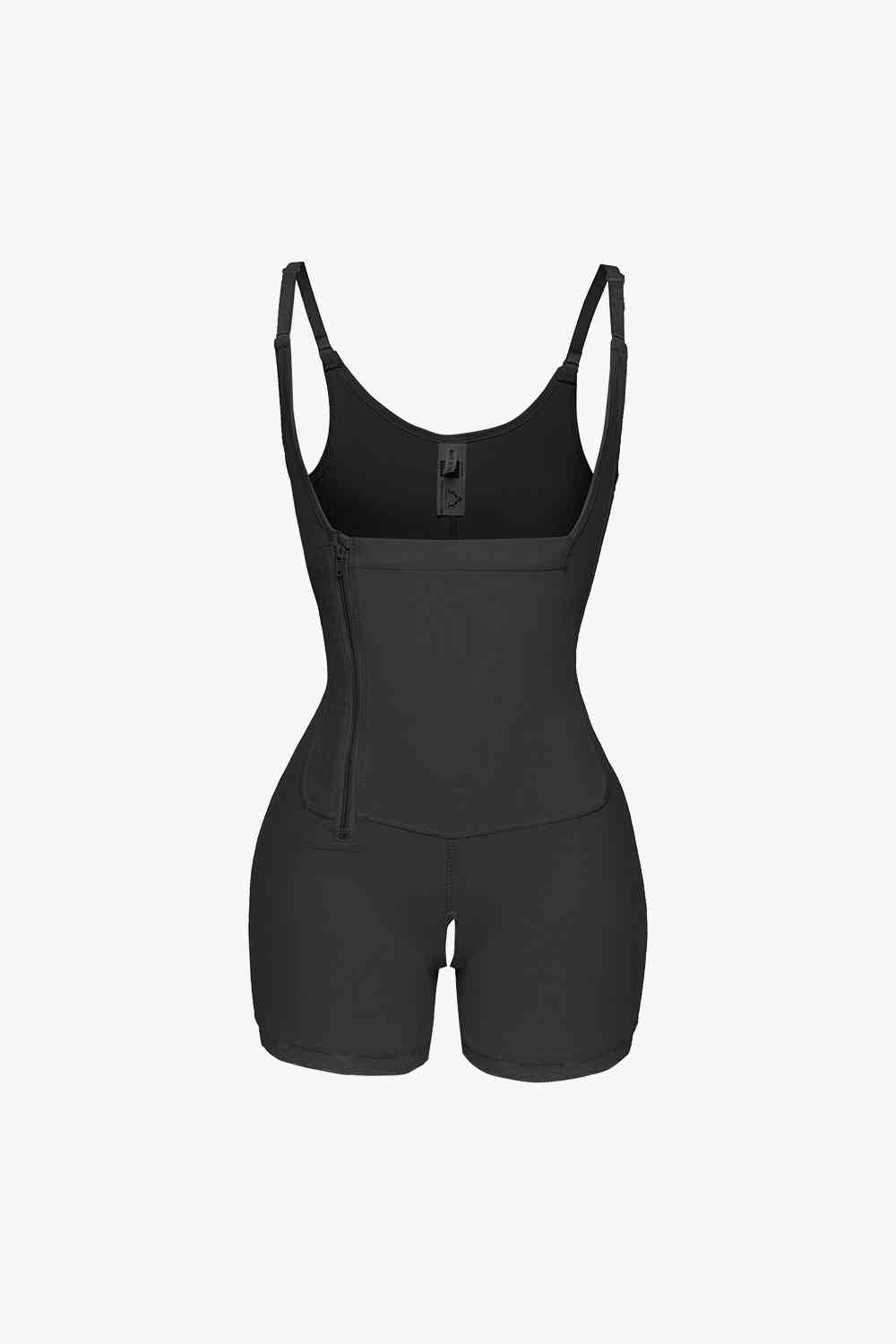Full Size Side Zipper Under-Bust Shaping Bodysuit  Sunset and Swim Black S 