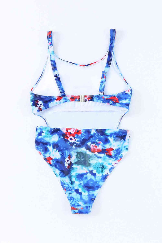 Sunset Vacation  Floral Cutout Sleeveless One-Piece Swimsuit  Sunset and Swim   