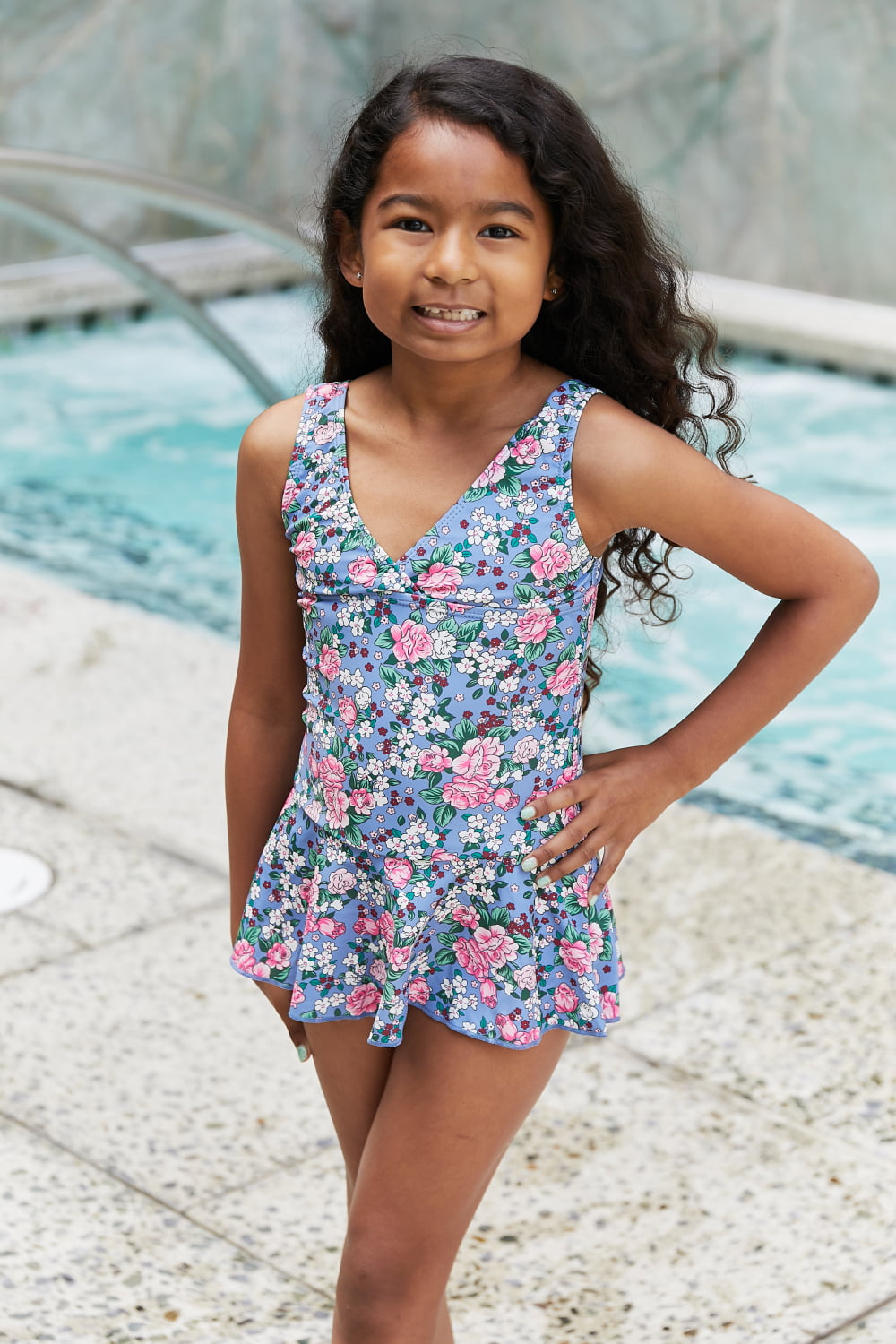 Marina West Swim Clear Waters Swim Dress in Rose Sky Mother Daughter Swimwear  Sunset and Swim Floral 2-3 