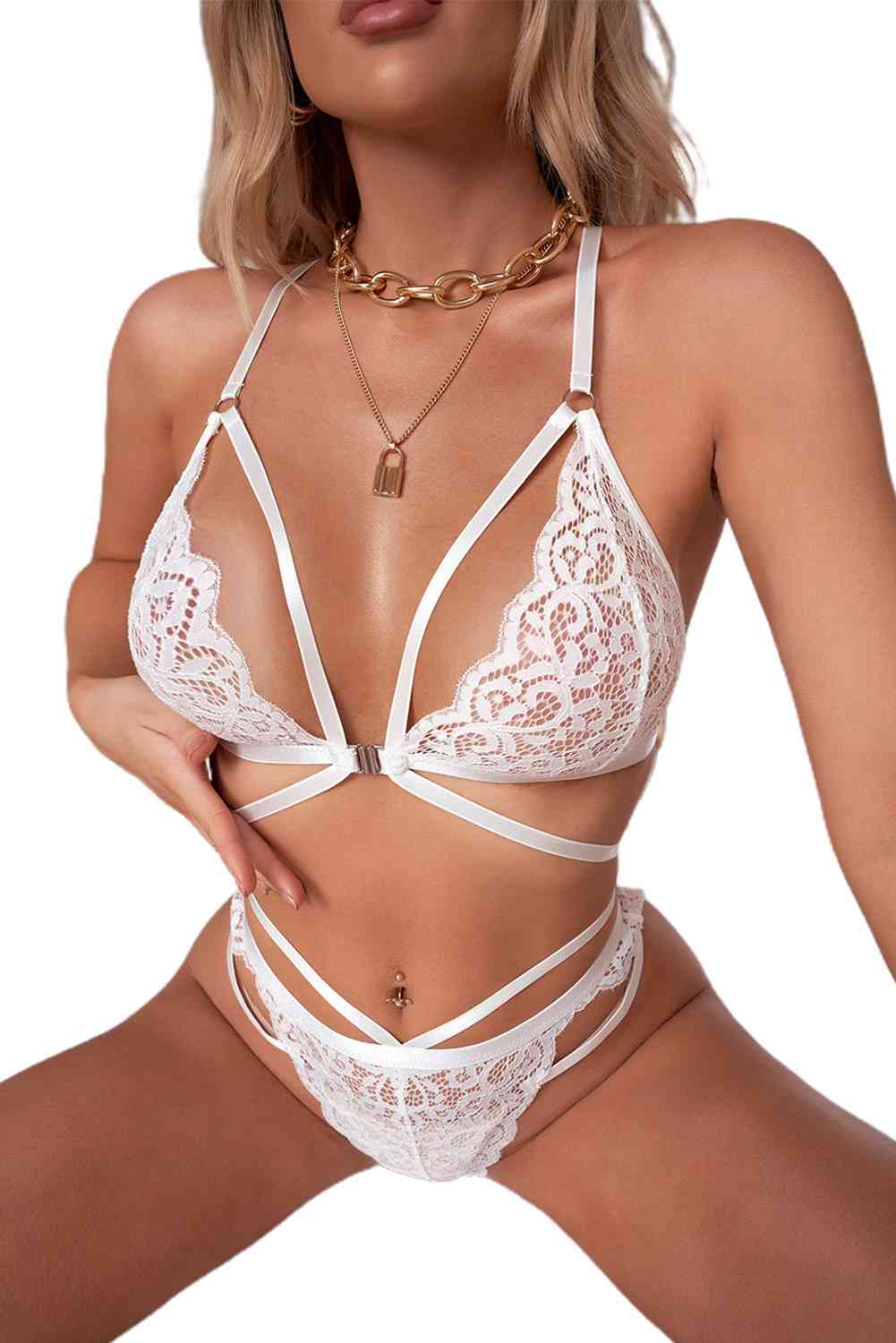 Cutout Strappy Lace Teddy Sunset and Swim   