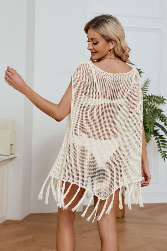 Sunset and Swim Openwork Side Slit Cover-Up Dress Swimsuit Coverup
