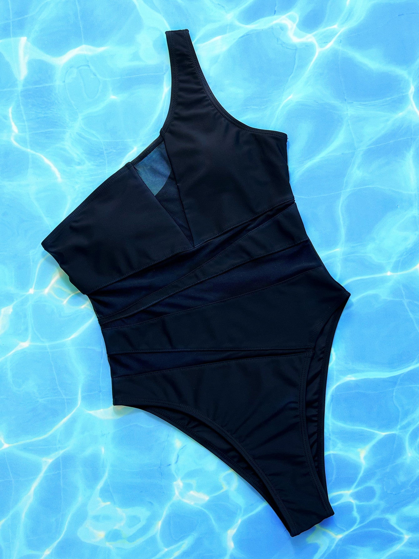 One-Shoulder Sleeveless One-Piece Swimsuit Sunset and Swim   