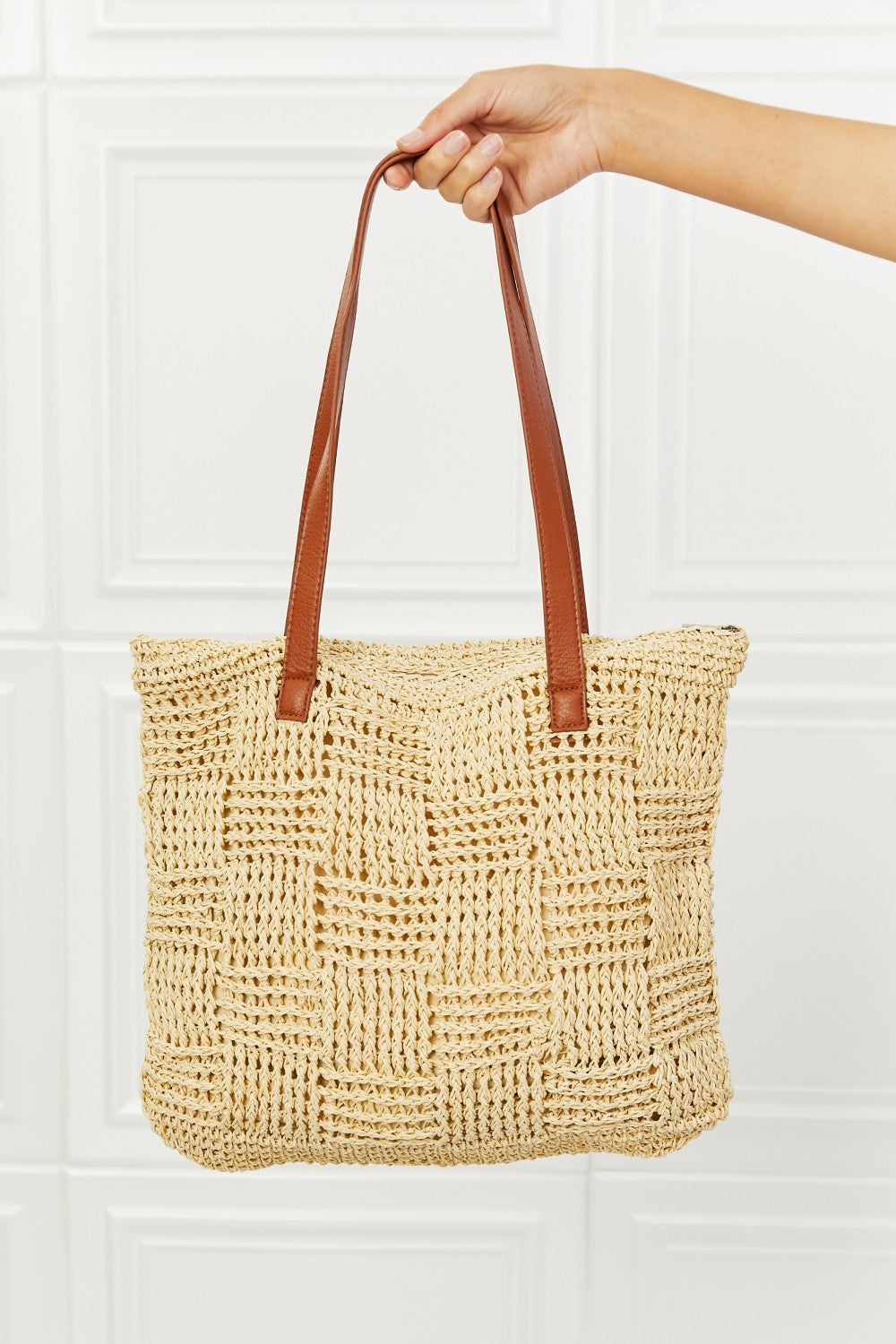 Fame Picnic Date Straw Tote Bag Sunset and Swim   