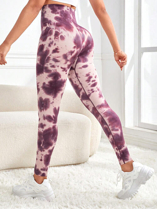 Tie-Dye Wide Waistband Active Leggings  Sunset and Swim   
