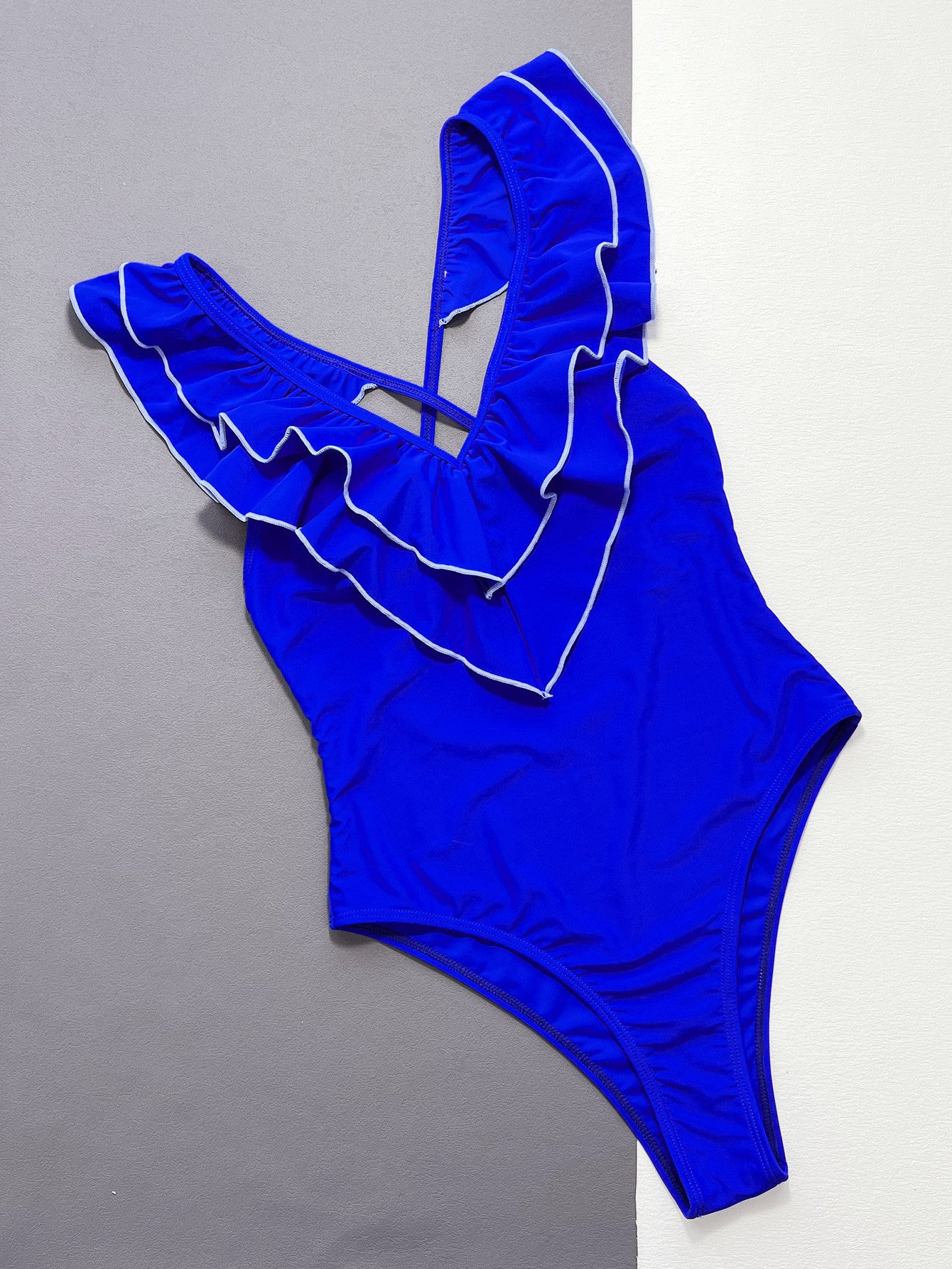 Ruffled Crisscross Backless One-Piece Swimsuit  Sunset and Swim   
