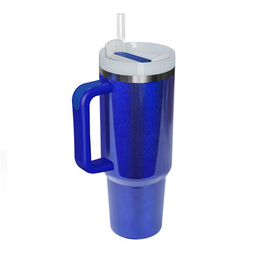 Stainless Steel Tumbler with Handle and Straw Sunset and Swim Royal  Blue One Size 