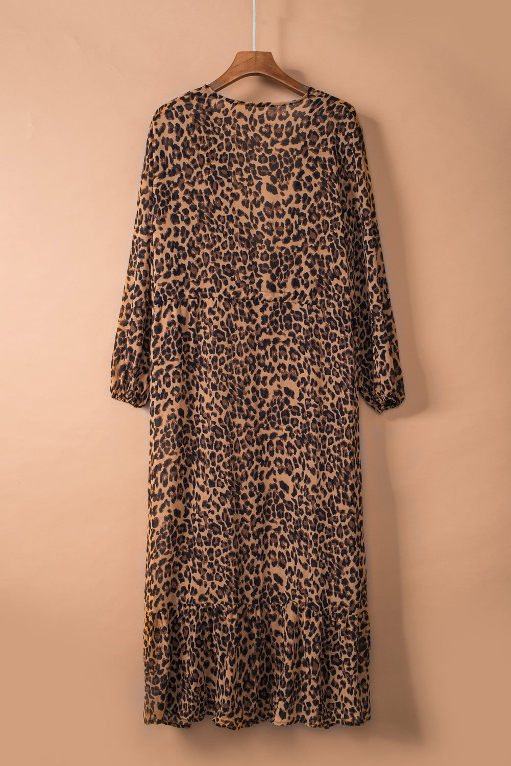 Sunset Vacation  Leopard Open Front Long Sleeve Cover Up  Sunset and Swim   
