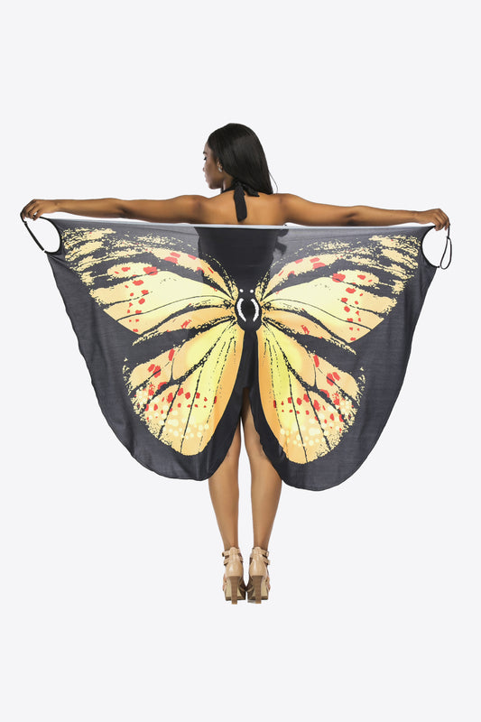 Butterfly Spaghetti Strap Swimsuit Cover Up  Sunset and Swim Yellow One Size 