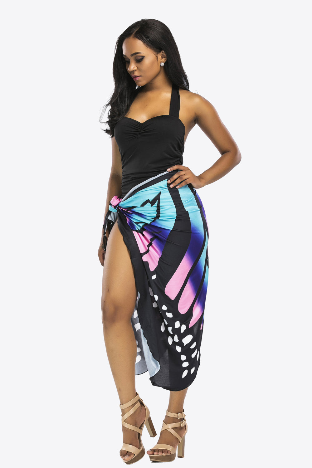 Butterfly Spaghetti Strap Swimsuit Cover Up Sunset and Swim   