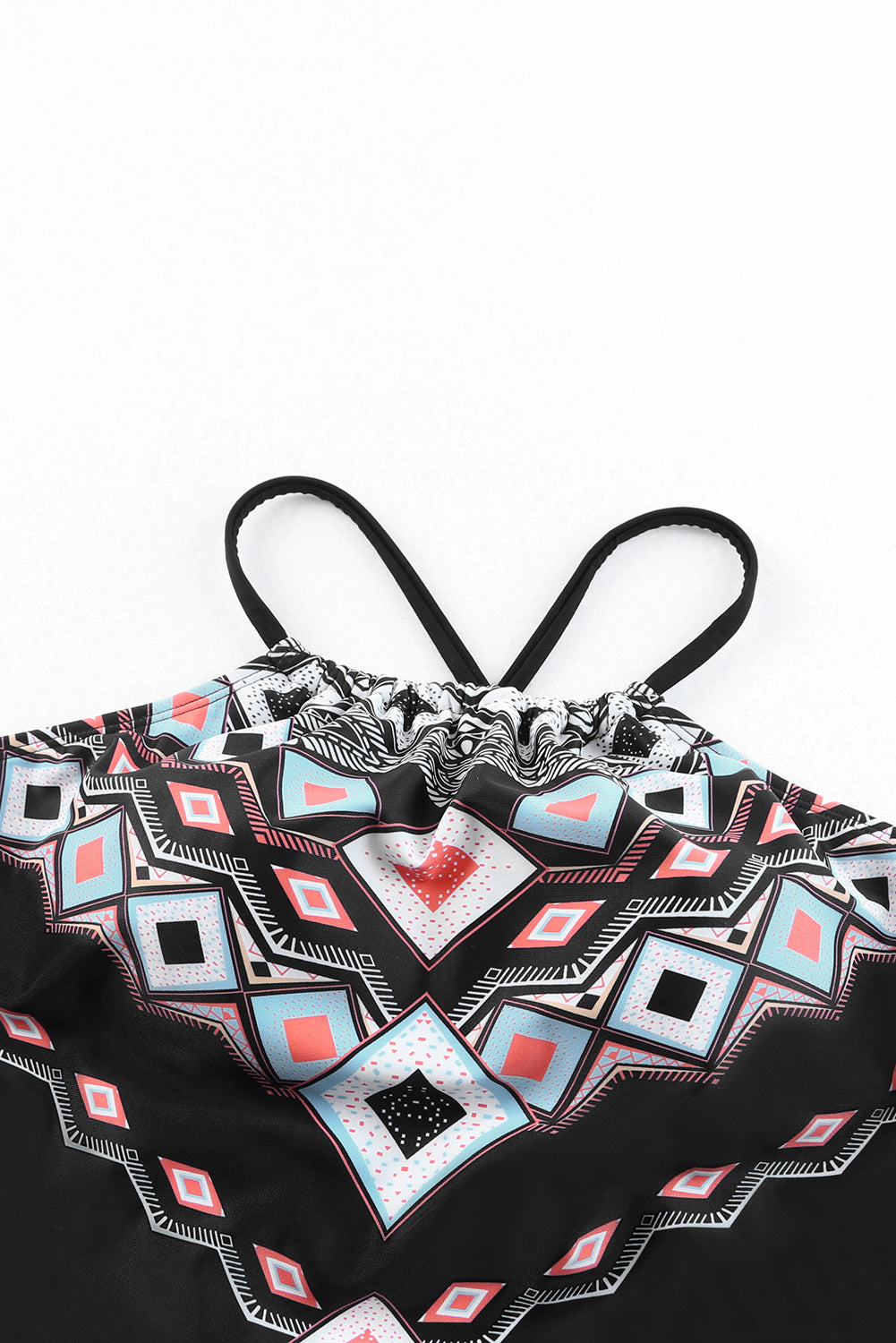 Geometric Print Tie Back One-Piece Swimsuit  Sunset and Swim   
