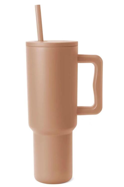 Monochromatic Stainless Steel Tumbler with Matching Straw Sunset and Swim Camel One Size 