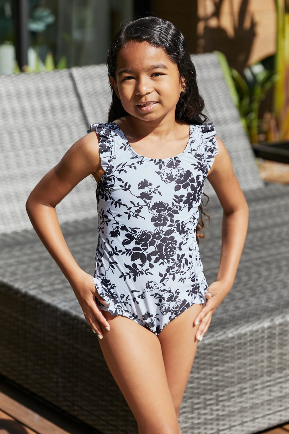 Girl Marina West Swim  Côte d'Azur Ruffle Trim One-Piece Swimsuit Mother Daughter Swimwear  Sunset and Swim Floral 18M 