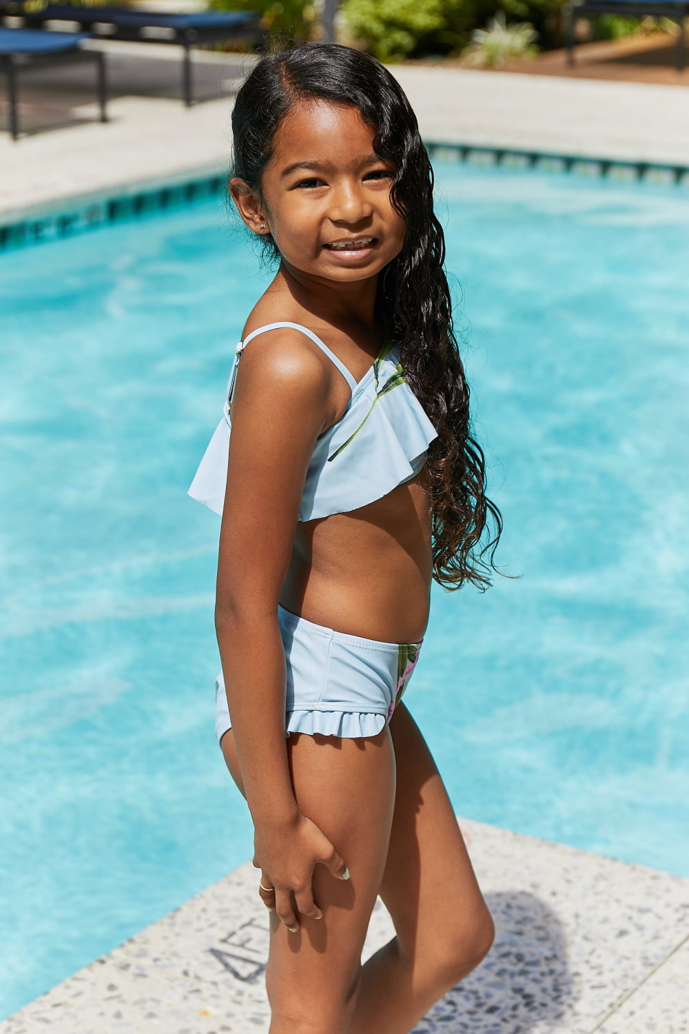 Tropical Dream Blue Green Two-Piece Sporty Swimsuits - Mommy
