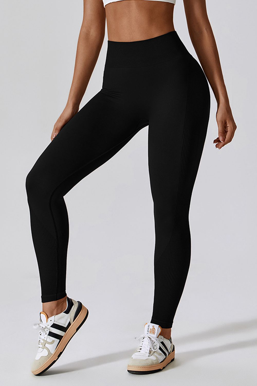Wide Waistband Slim Fit Long Sports Leggings  Sunset and Swim   
