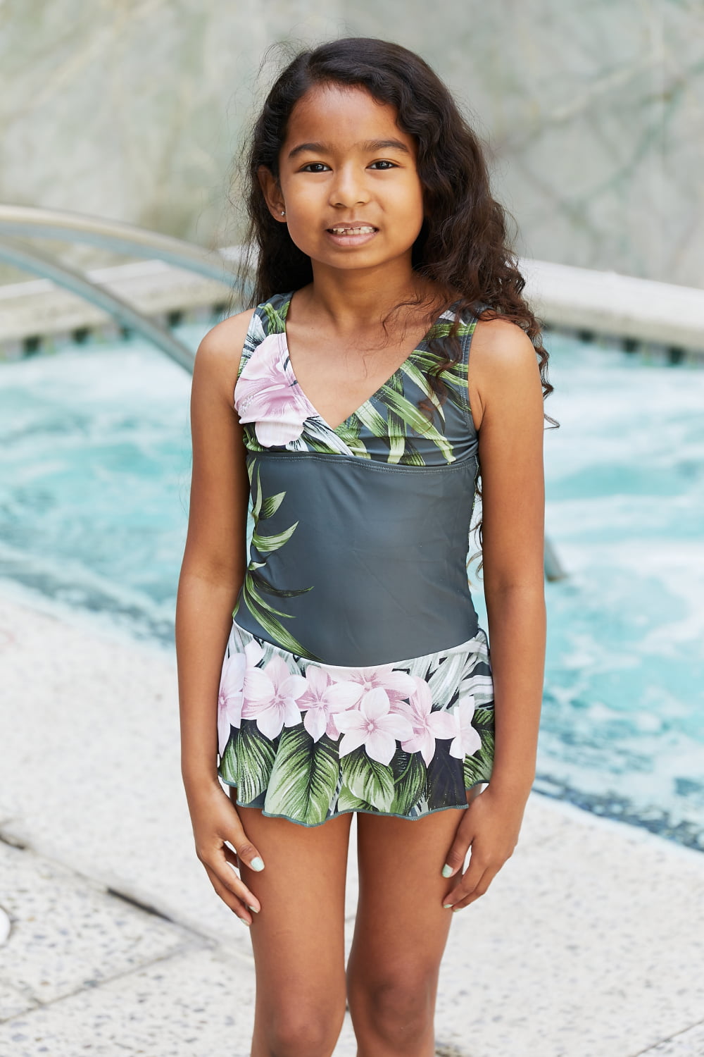 Marina West Swim Clear Waters Swim Dress in Aloha Forest Mother Daughter Swimwear  Sunset and Swim Aloha Forest 2-3 
