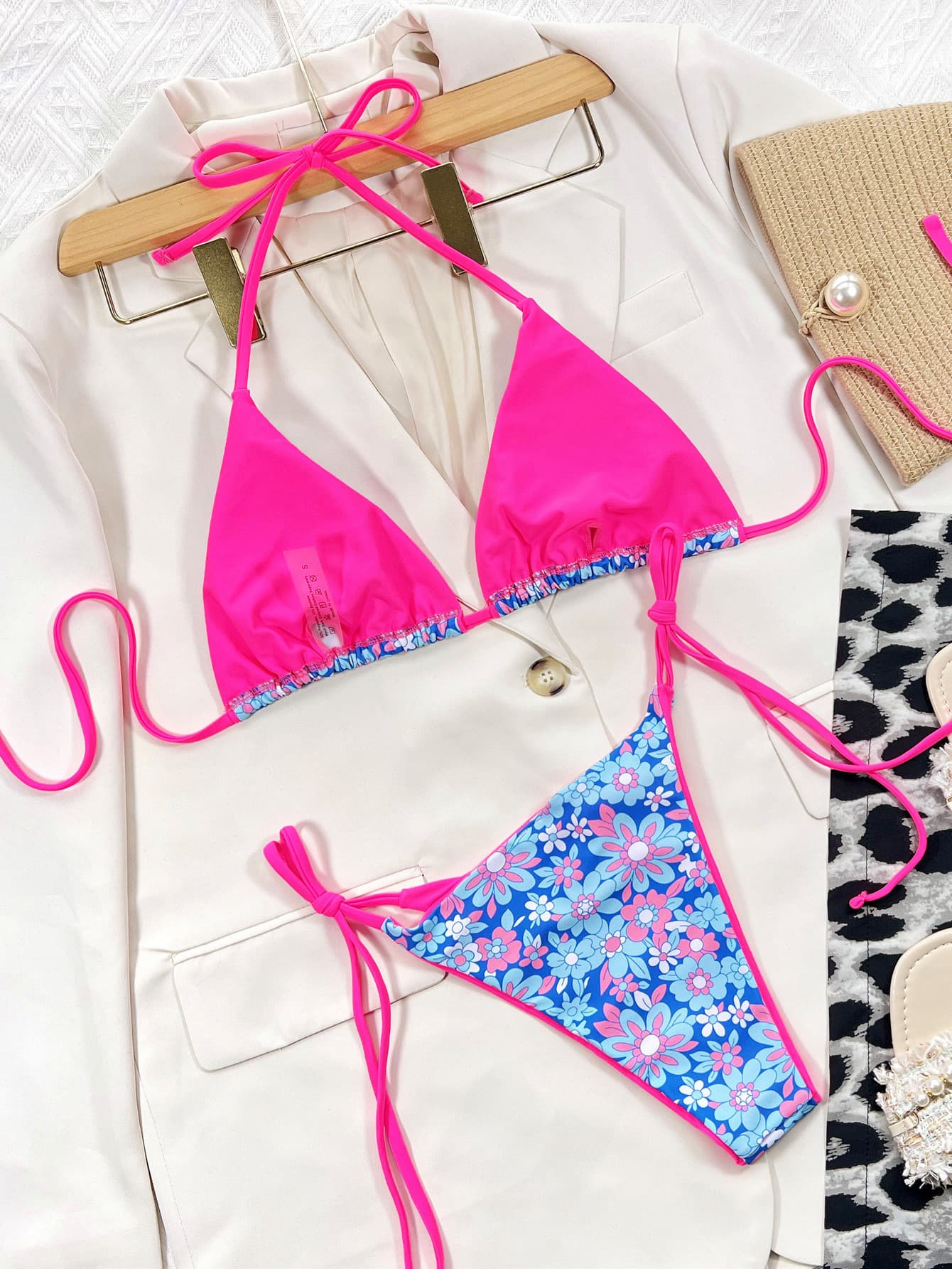 Floral Halter Neck Tie Side Bikini Set  Sunset and Swim   